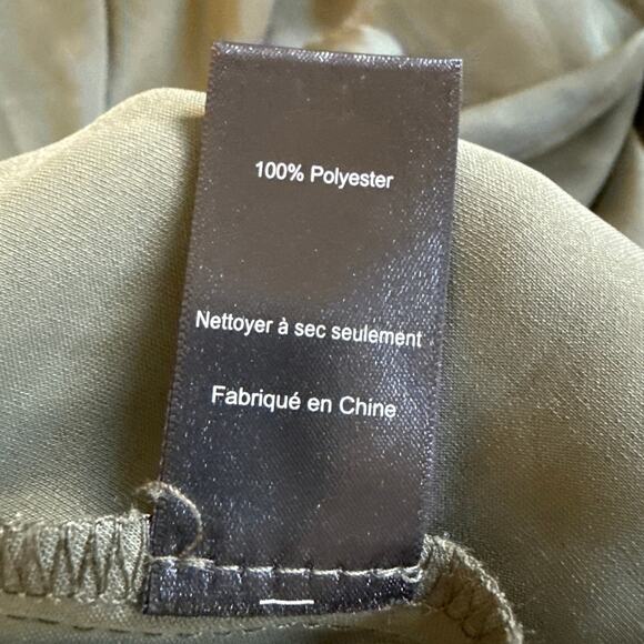 Women’s ASTR The Label Gaia Cowl Neck Satin Olive Green Dress Size Small - Picture 8 of 8